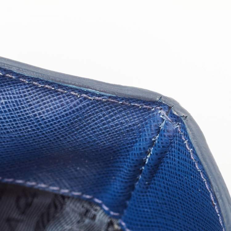 مملوكة مسبقًا Prada Navy Blue Saffiano Lux Leather Large Gardener's Tote