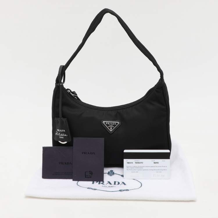 Pre Owned Prada Black Nylon Re-Edition 2000 Shoulder Bag