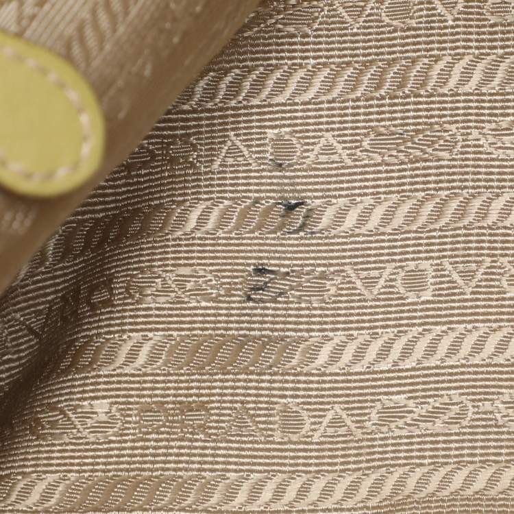 Pre Owned Prada Green Vitello Danio Leather Boston Bag