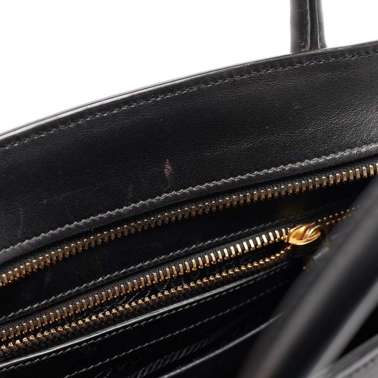 Pre Owned Prada Black Saffiano Lux and City Leather Esplanade Tote