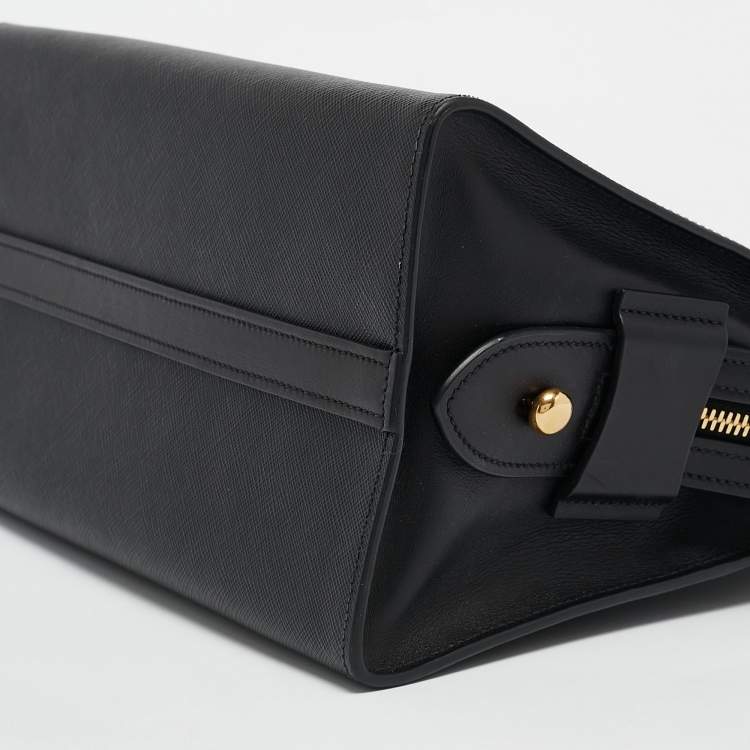 Pre Owned Prada Black Saffiano Lux and City Leather Esplanade Tote