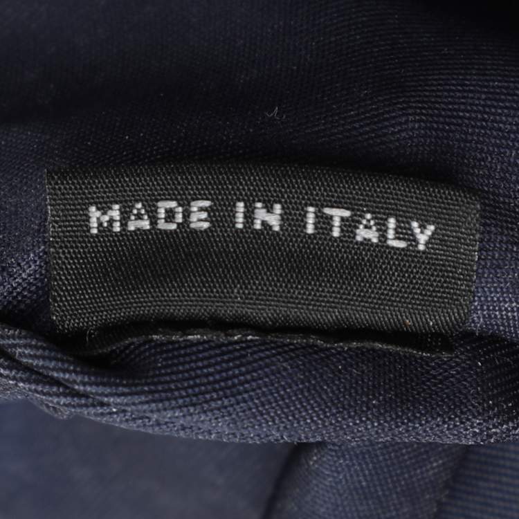 Pre Owned Prada Navy Blue Nylon Top Zip Tote