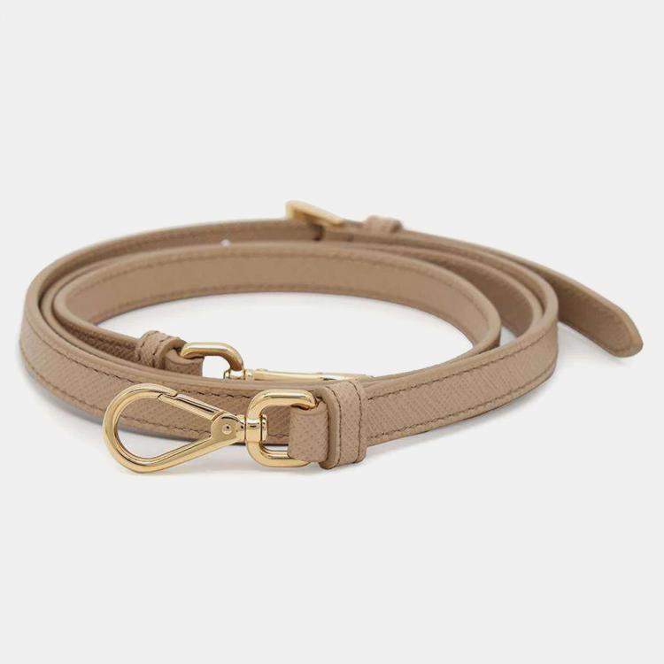 Pre Owned Prada Beige Saffiano Leather Re-Edition 1978 Medium Double Handle Bag