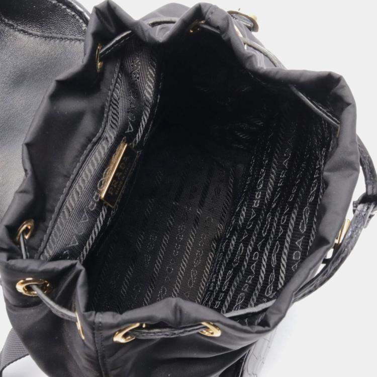 Pre Owned Prada Black Nylon and Leather Backpack 