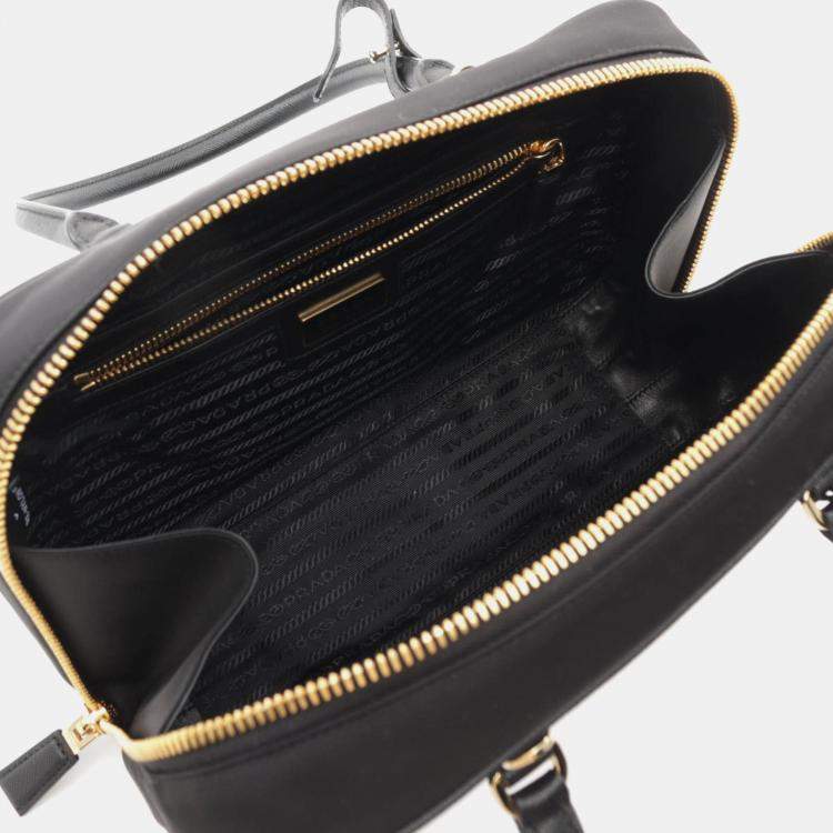 Pre Owned Prada Black Nylon and Saffiano Leather Re-Edition Handbag