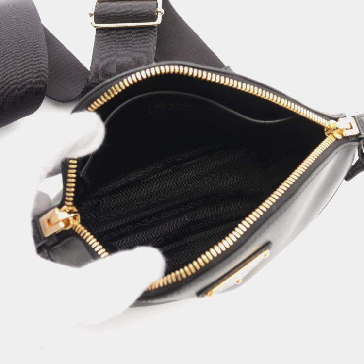 Pre Owned Prada Black Leather Shoulder Bag