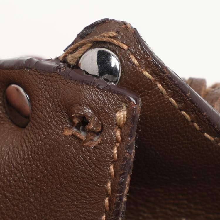 Pre Owned Prada Brown Leather Fringes Tote