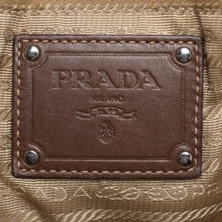 Pre Owned Prada Brown Leather Fringes Tote
