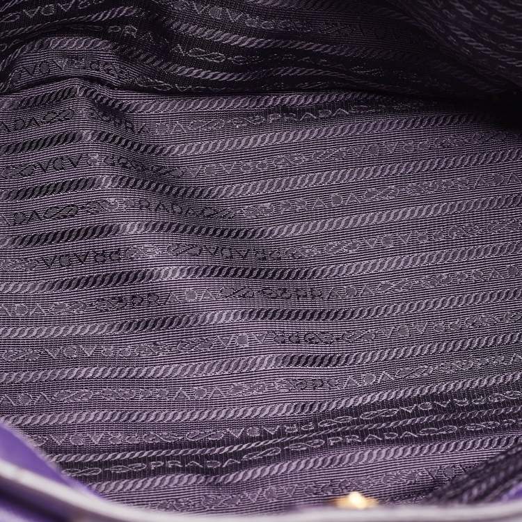 Pre Owned Prada Purple Saffiano Leather Medium Galleria Tote