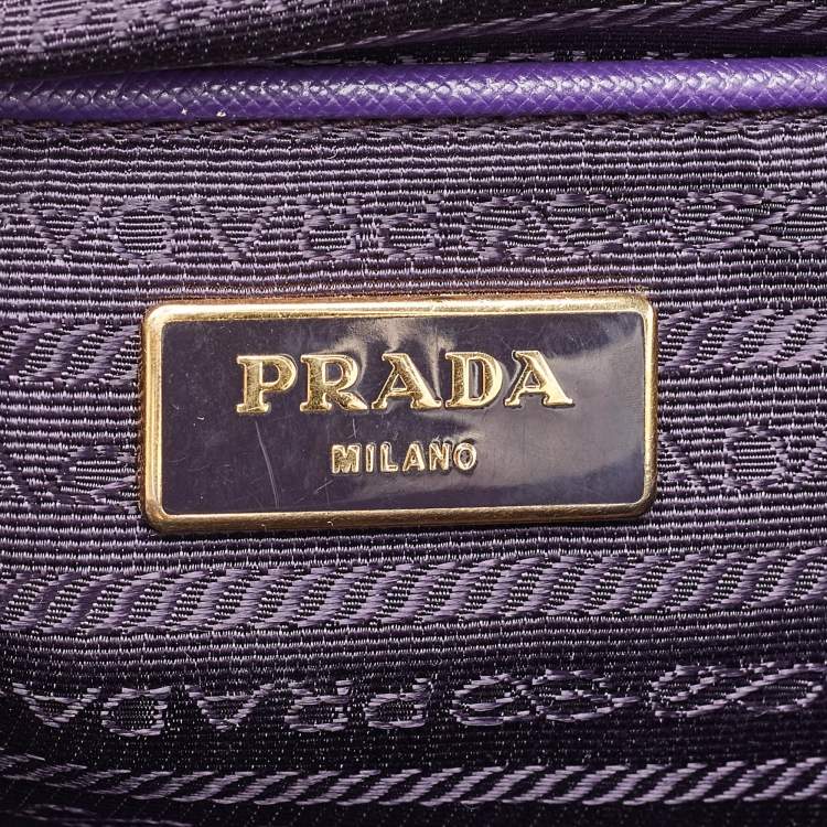 Pre Owned Prada Purple Saffiano Leather Medium Galleria Tote