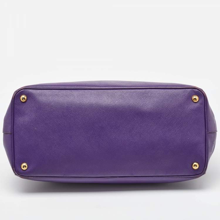 Pre Owned Prada Purple Saffiano Leather Medium Galleria Tote