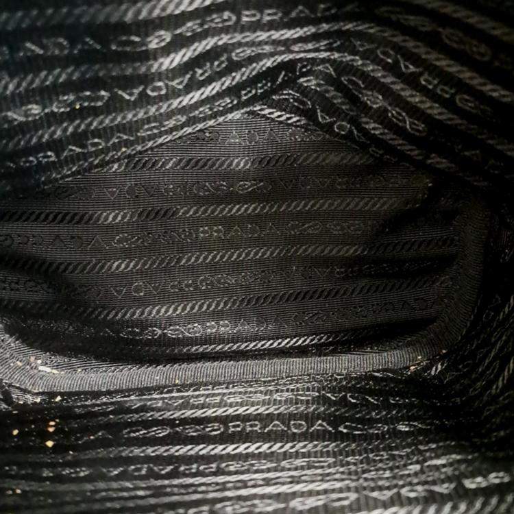 Pre Owned Prada Black Leather Bucket Tote Bag