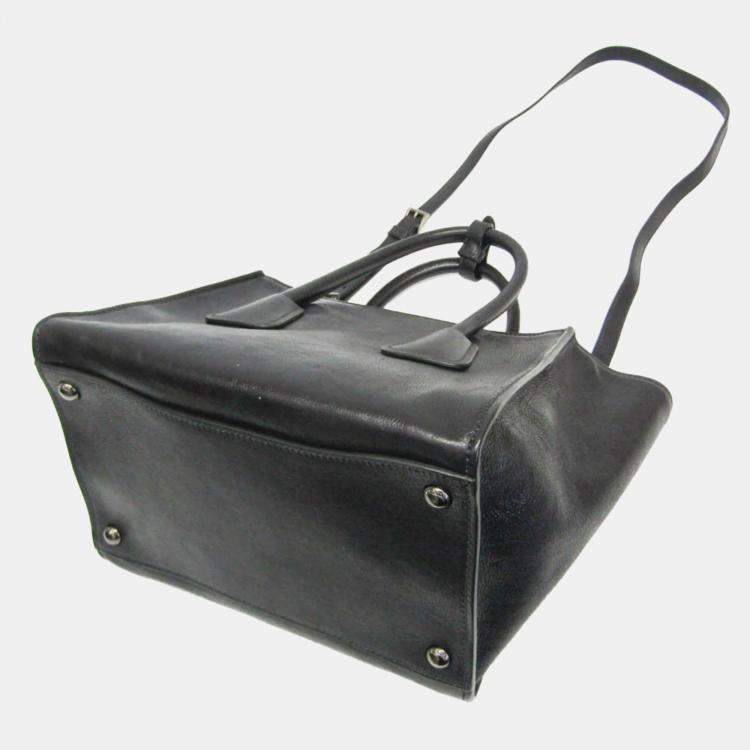 Pre Owned Prada Nero Leather Handbag 