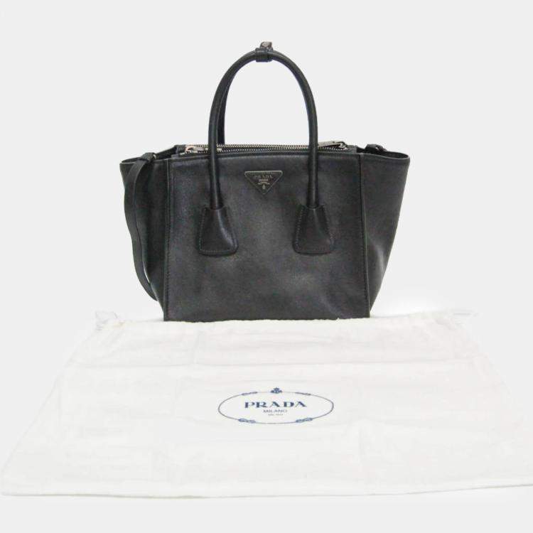 Pre Owned Prada Nero Leather Handbag 