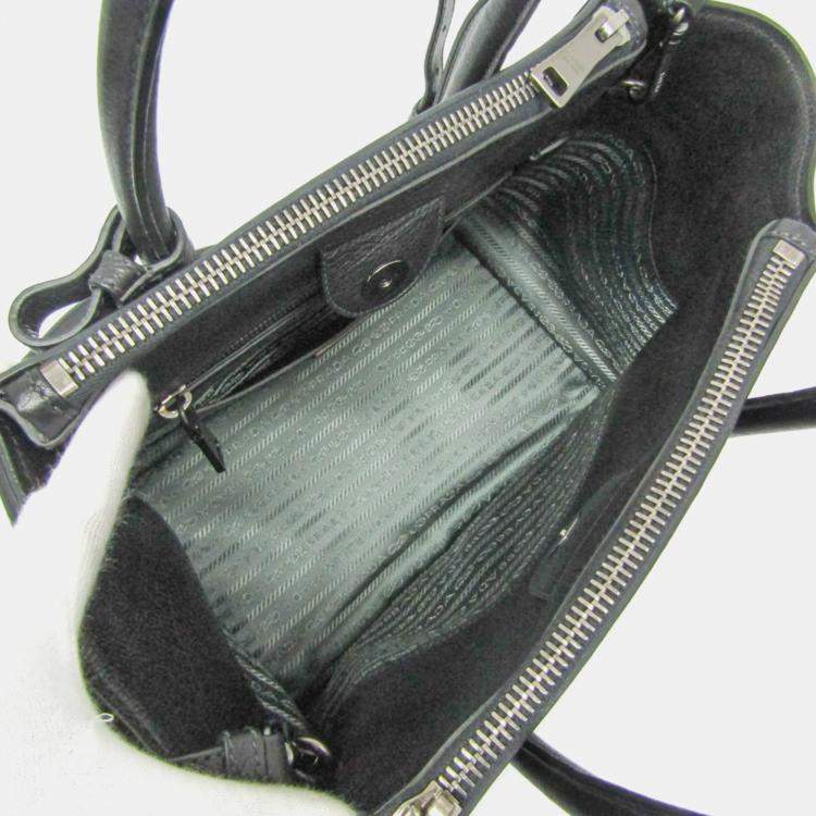 Pre Owned Prada Nero Leather Handbag 