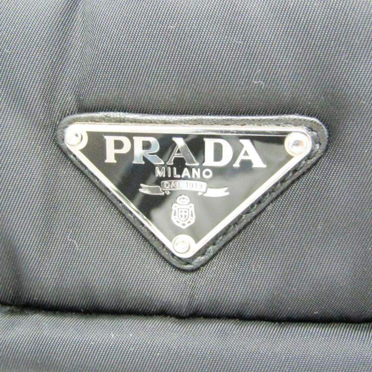 Pre Owned Prada Tessuto Black Nylon Bomber Tote Bag 