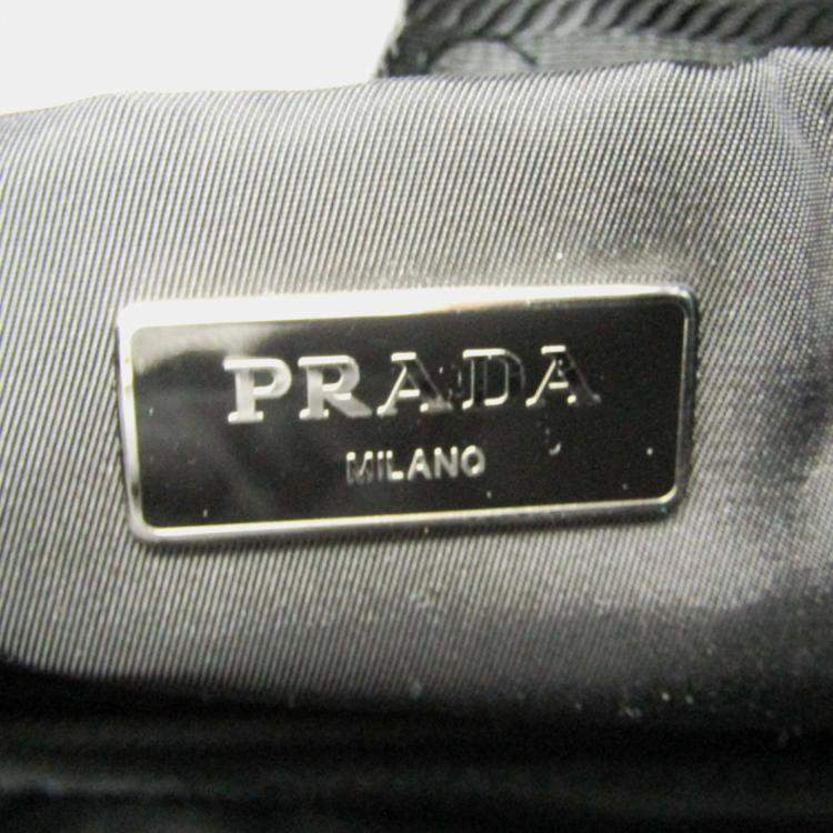 Pre Owned Prada Tessuto Black Nylon Bomber Tote Bag 