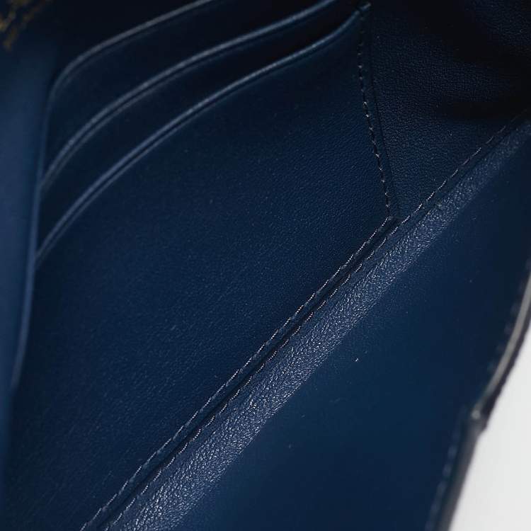 Pre Owned Prada Navy Blue Saffiano Move Leather Envelope Pouch