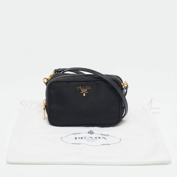 Pre Owned Prada Black Nylon and Saffiano Leather Crossbody Bag