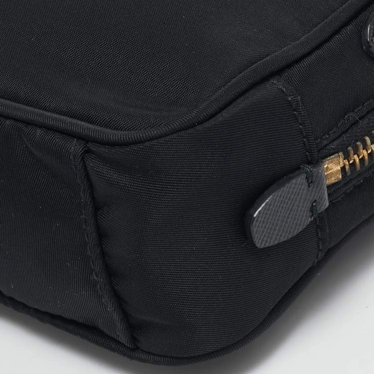 Pre Owned Prada Black Nylon and Saffiano Leather Crossbody Bag