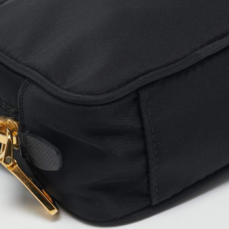 Pre Owned Prada Black Nylon and Saffiano Leather Crossbody Bag