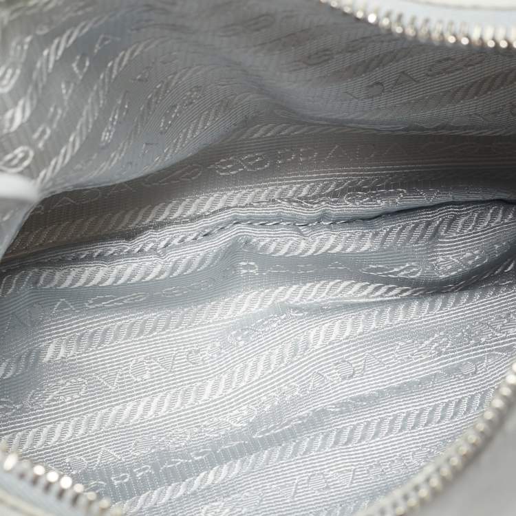 Pre Owned Prada Light Blue Nylon Re-Edition 2005 Shoulder Bag