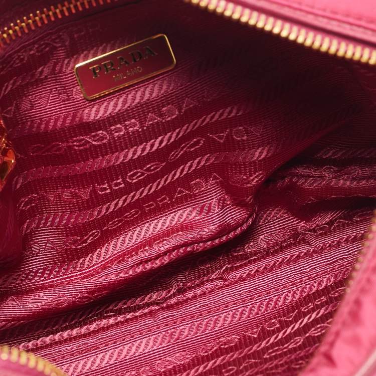 Pre Owned Prada Pink Nylon Front Pocket Crossbody Bag