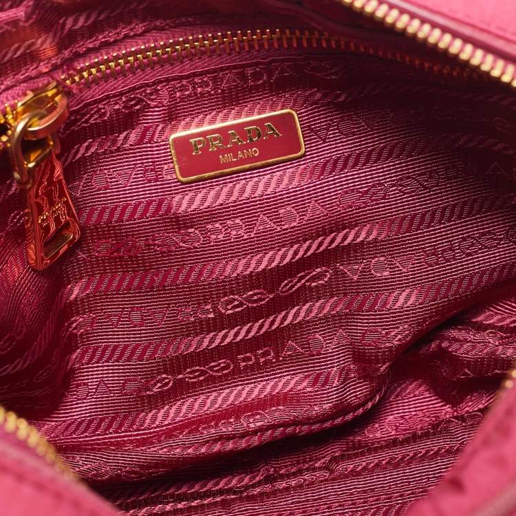 Pre Owned Prada Pink Nylon Front Pocket Crossbody Bag