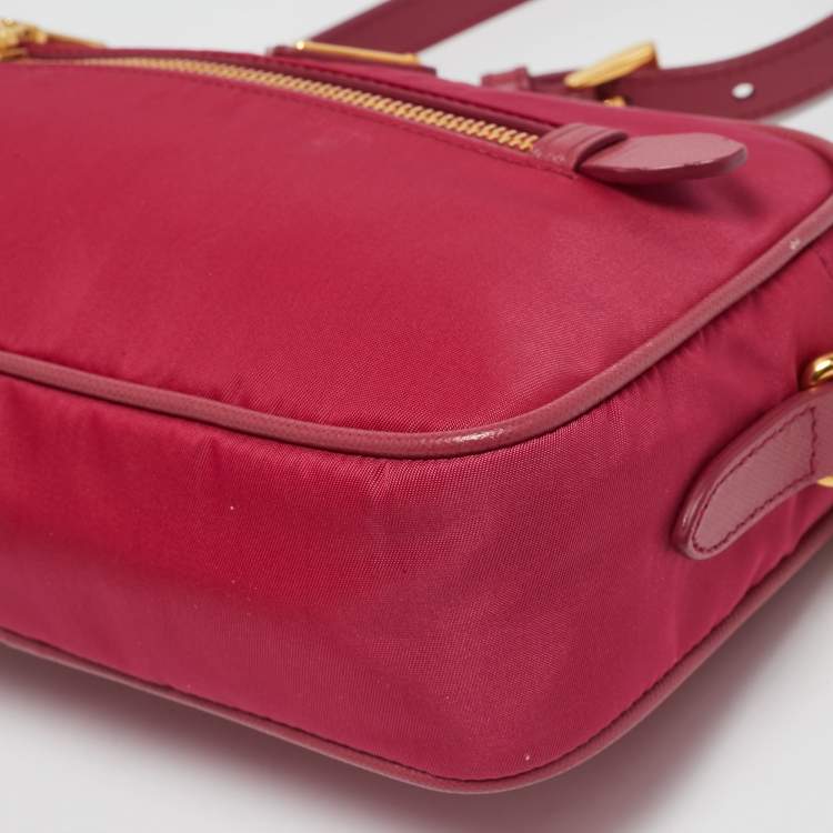 Pre Owned Prada Pink Nylon Front Pocket Crossbody Bag