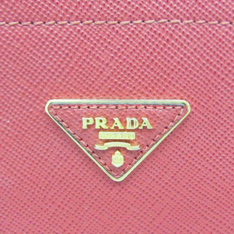 Pre Owned Prada Red Saffiano Leather Matinee Shoulder Bag