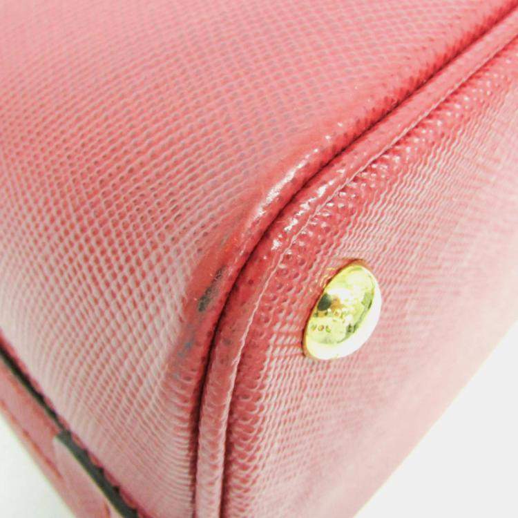 Pre Owned Prada Red Saffiano Leather Matinee Shoulder Bag