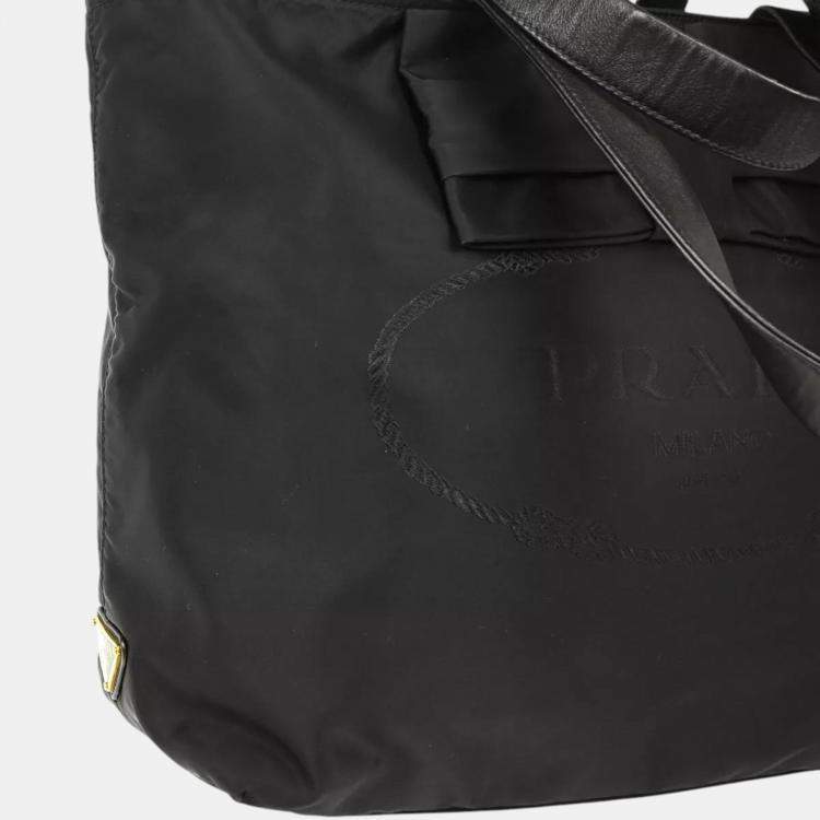 Pre Owned Prada Black Nylon Tote Handbag