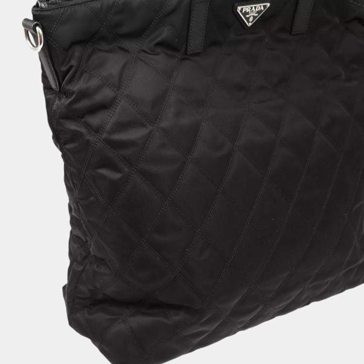 Pre Owned Prada Black Nylon Tote Bag