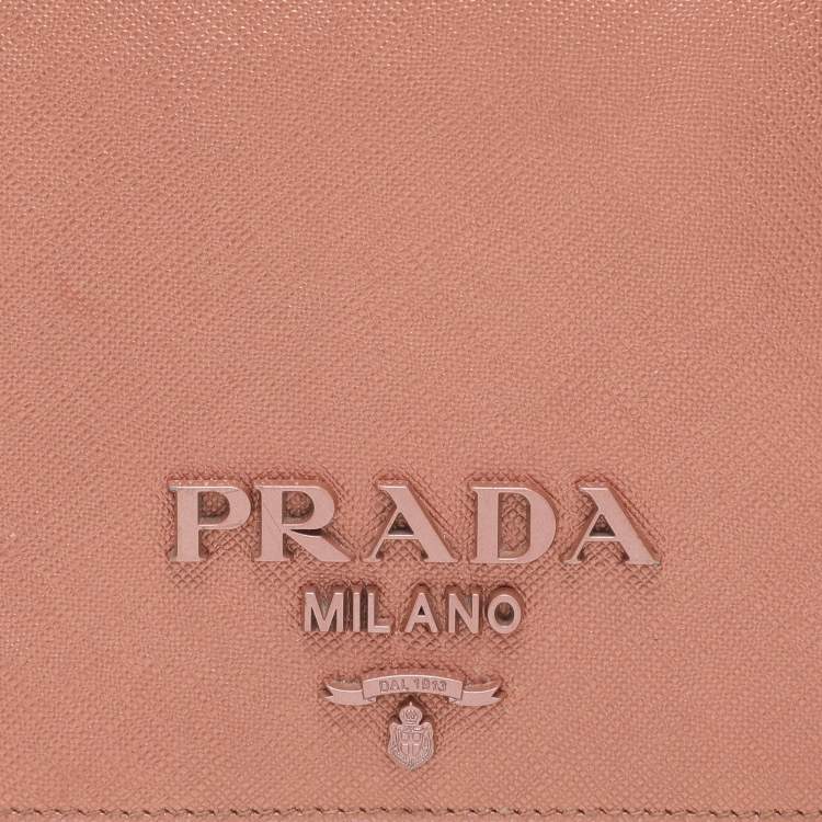 Pre Owned Prada Metallic Leather Monochrome Crossbody Bag