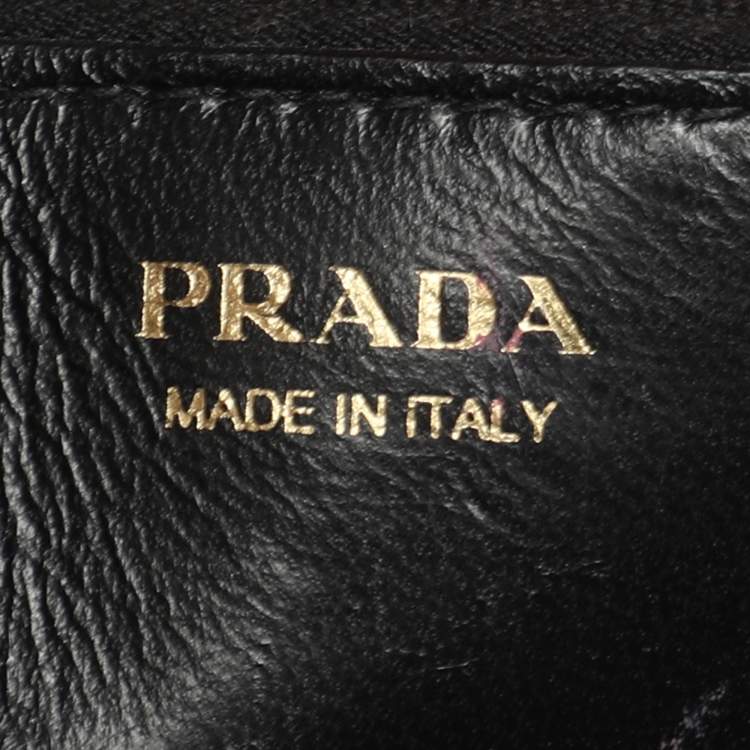 Pre Owned Prada Metallic Leather Monochrome Crossbody Bag