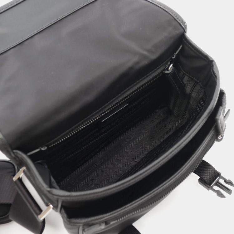 Pre Owned Prada Black Re-Nylon Tessuto Shoulder Bag