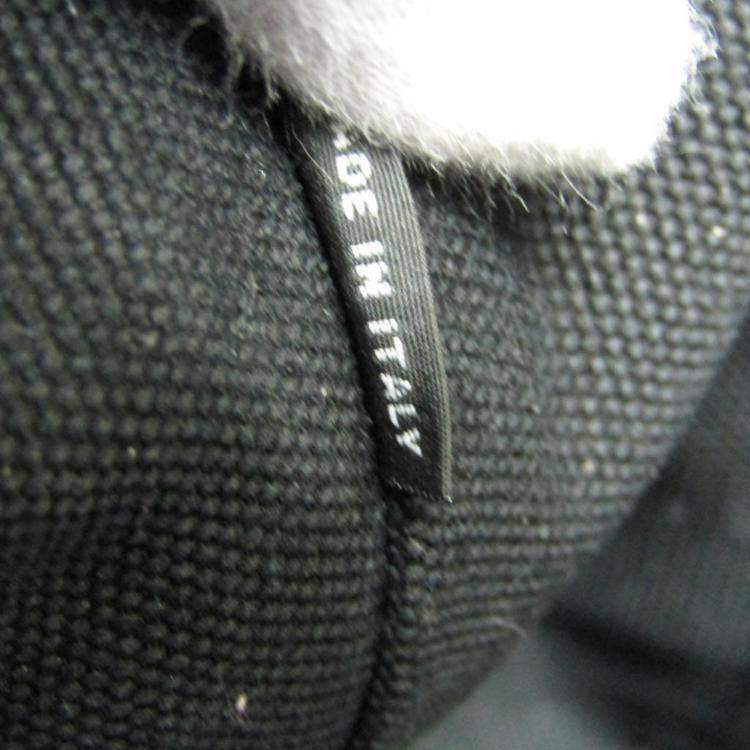 Pre Owned Prada Black Canapa Canvas Top Handle Shoulder Bag