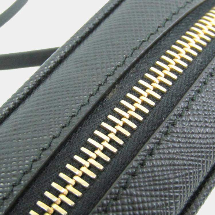 Pre Owned Prada Black Saffiano Leather Pouch Shoulder Bag