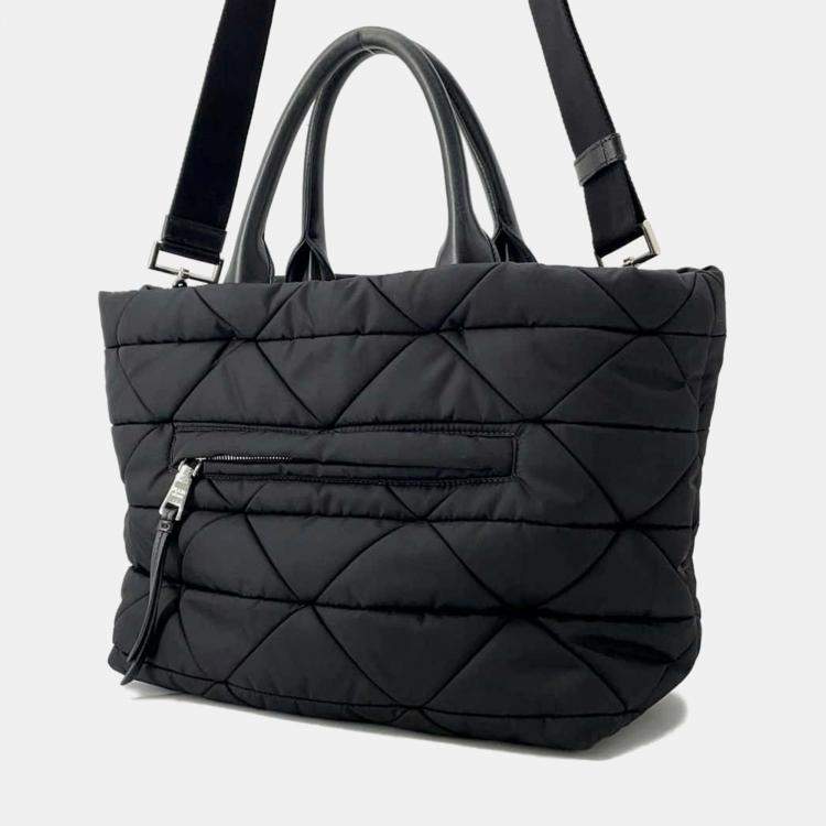 Pre Owned Prada Black Nylon Small Padded Re-Nylon Tote Bag 