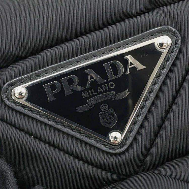 Pre Owned Prada Black Nylon Small Padded Re-Nylon Tote Bag 