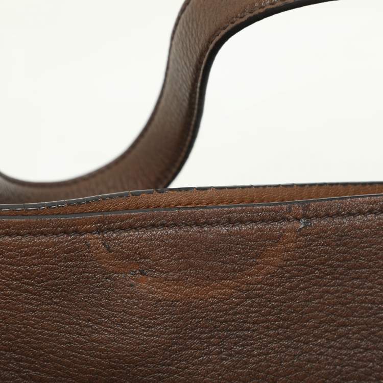 Pre Owned Prada Bruciato Cervo Leather Hobo