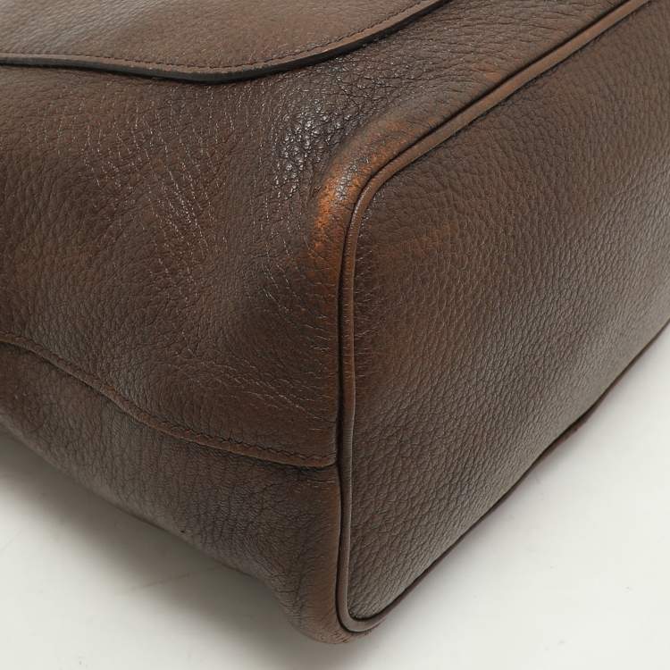 Pre Owned Prada Bruciato Cervo Leather Hobo