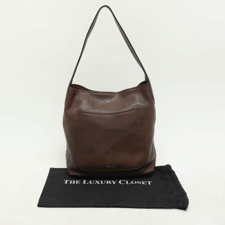 Pre Owned Prada Bruciato Cervo Leather Hobo