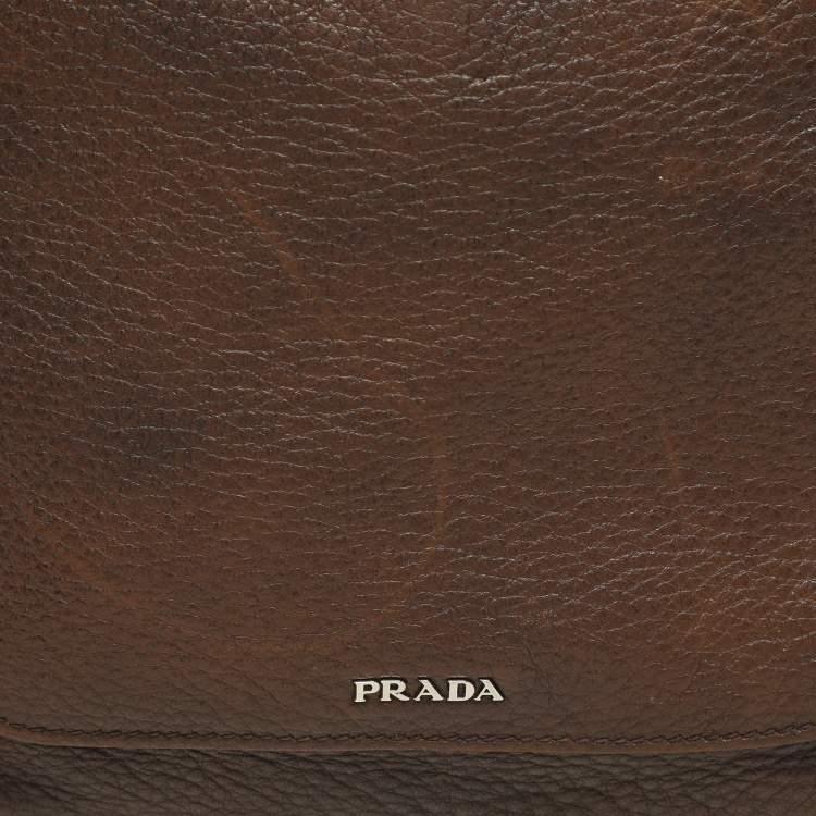 Pre Owned Prada Bruciato Cervo Leather Hobo