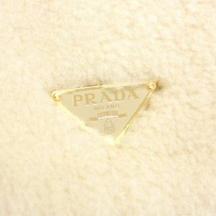 Pre Owned Prada Deserto Re-Nylon and Shearling Backpack Bag