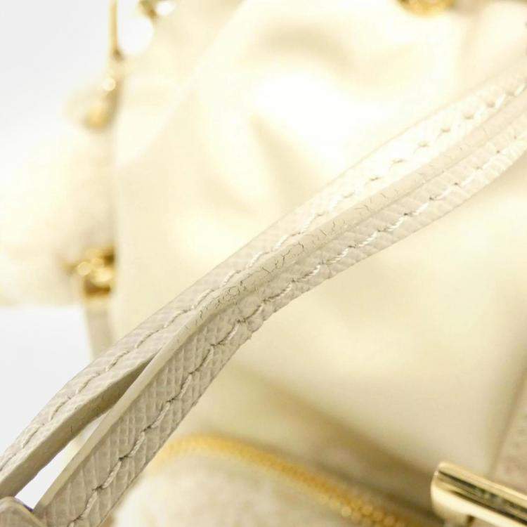 Pre Owned Prada Deserto Re-Nylon and Shearling Backpack Bag