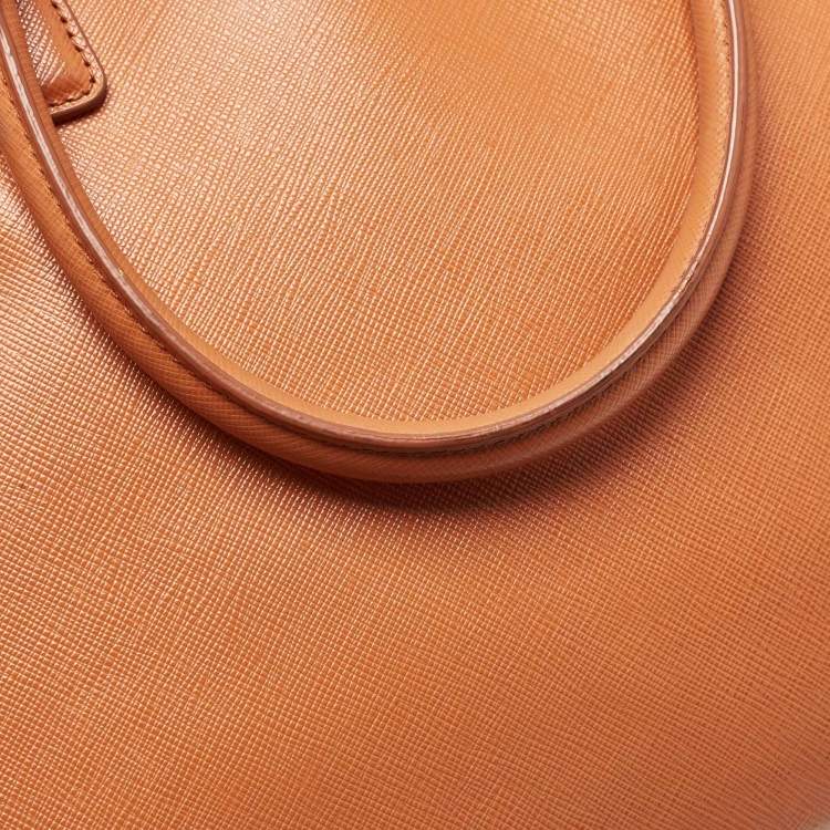 Pre Owned Prada Orange Saffiano Leather Large Gardener's Tote