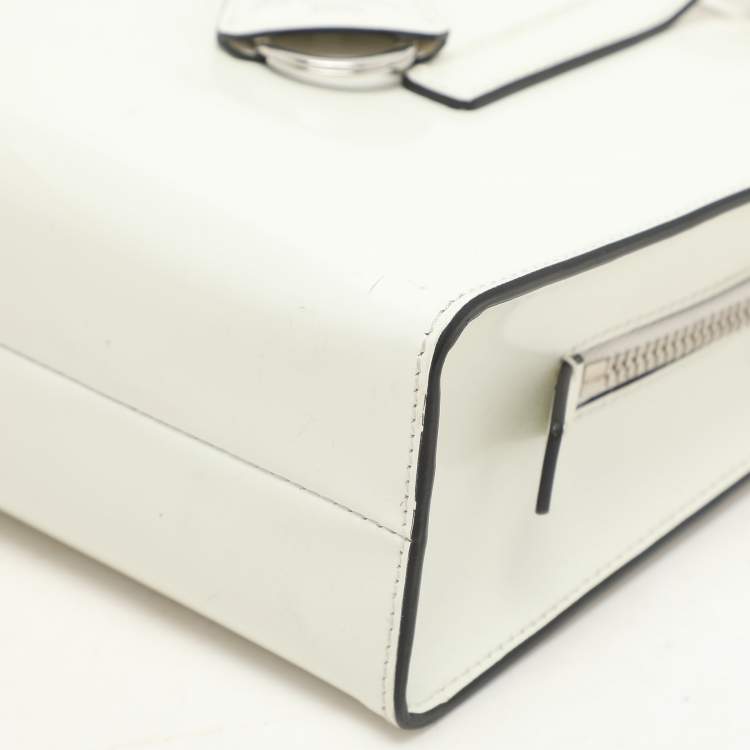 Pre Owned Prada White Patent Leather Re-edition 1995 Tote