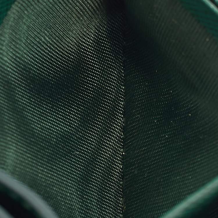 مملوكة مسبقًا Prada Green Leather Logo Card Holder