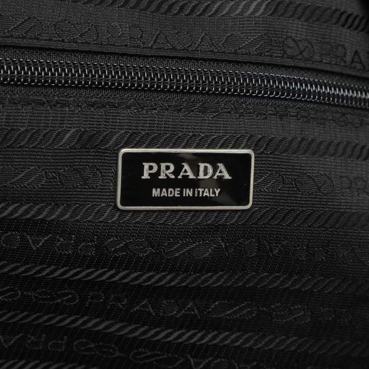 Pre Owned Prada Black Nylon and Leather Duffle Bag
